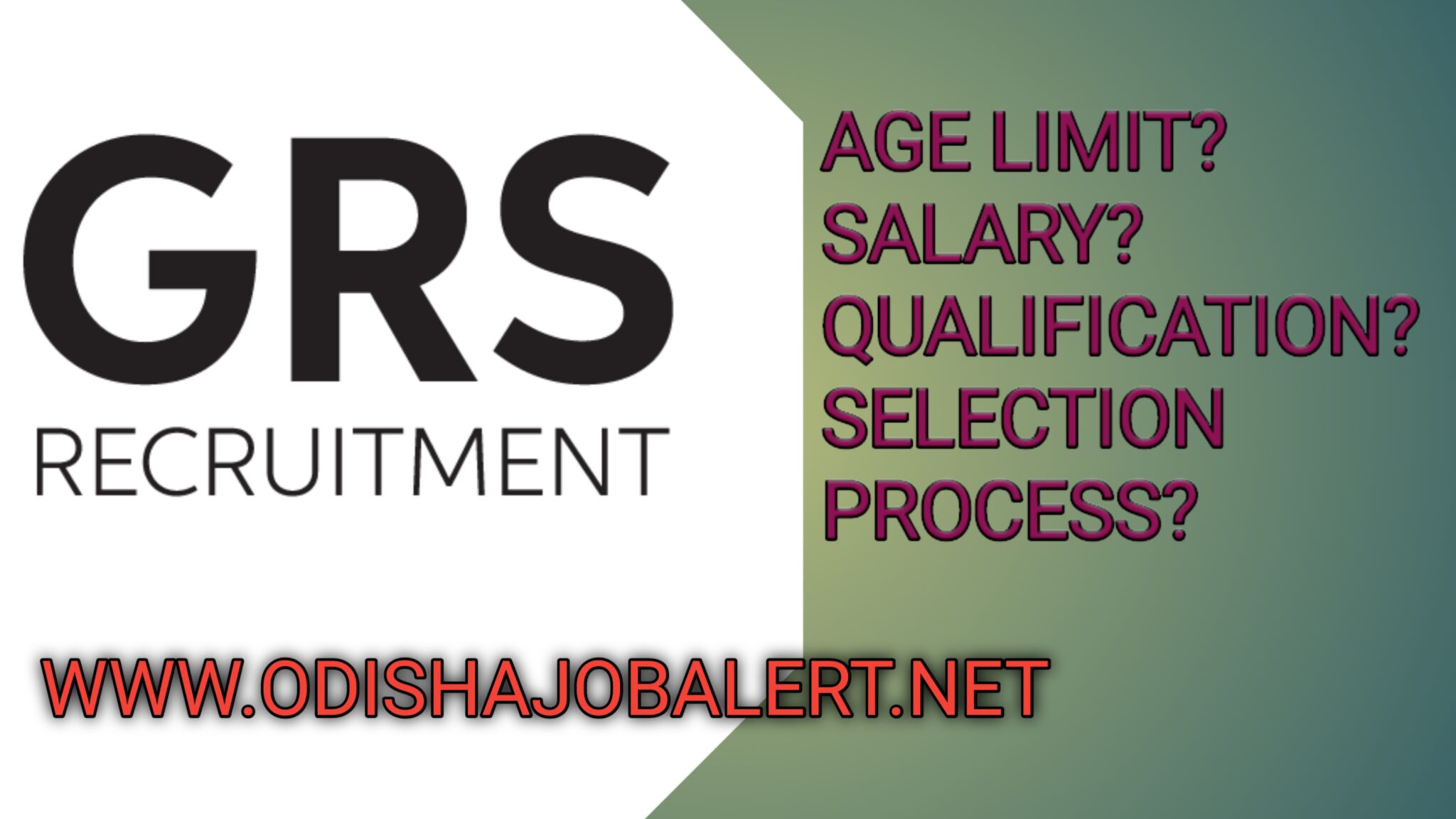 GRS NEW RECRUITMENT 2023 Odisha Job Alert Odisha Govt Job