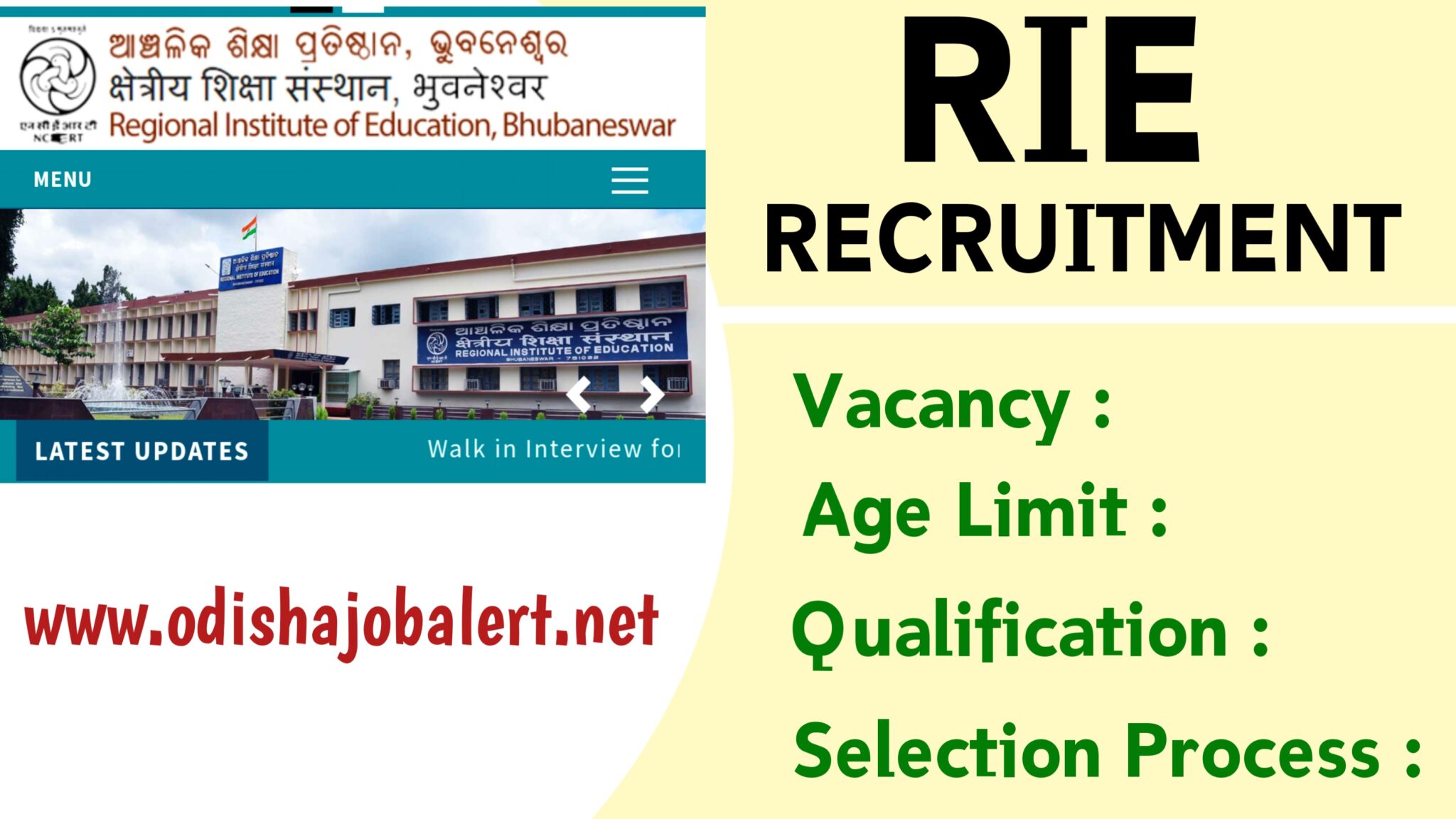 RIE Bhubaneswar Recruitment 2022 - Odisha Govt Job, Jobs In Odisha ...