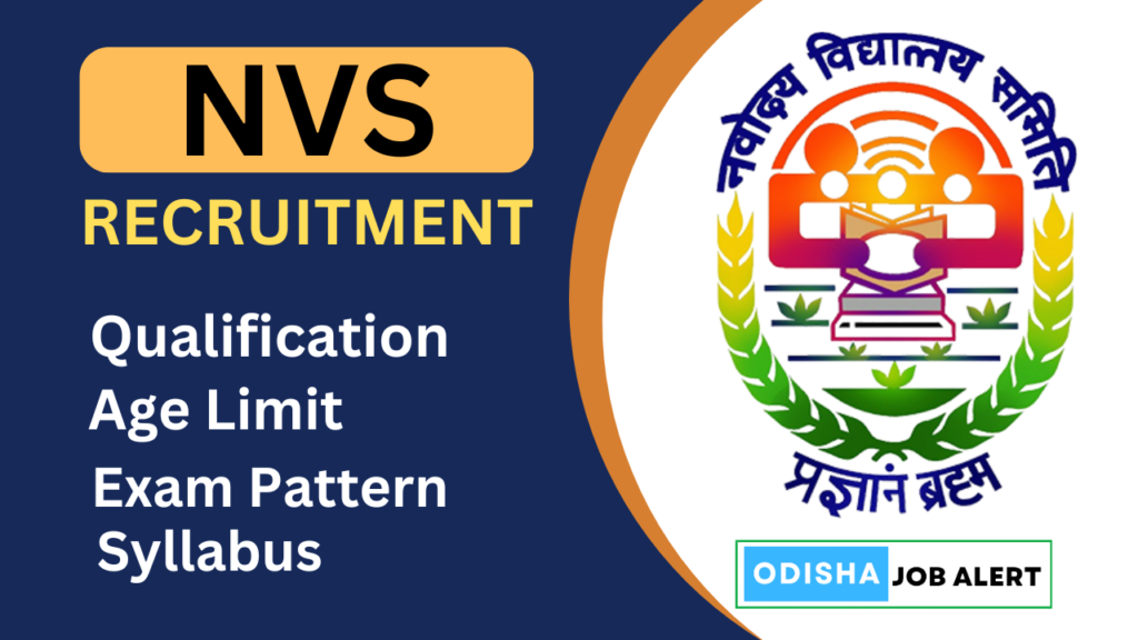 Nvs Recruitment Apply For Non Teaching Posts Odisha Job