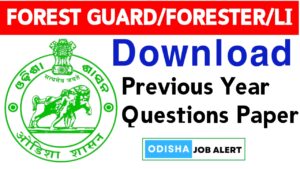 OSSSC Forest Guard Forester LI Previous Year Question Paper 2024