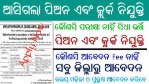 Odisha Junior Clerk & Peon Recruitment 2024